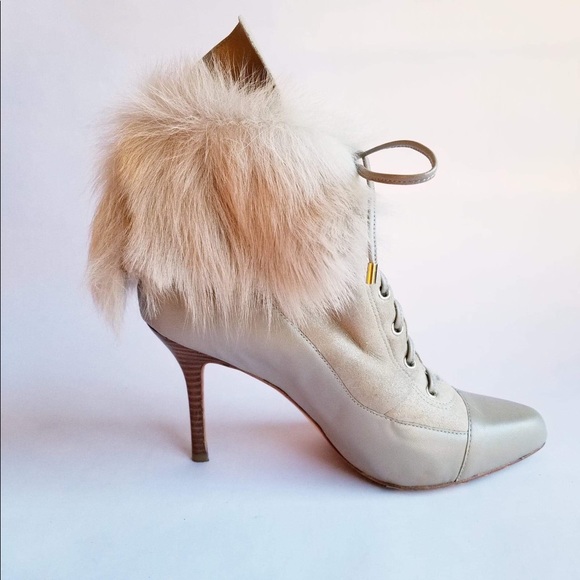 Ann Taylor Shoes - Ann Taylor Lamb Shearling Fur Lace Up Pointed Toe